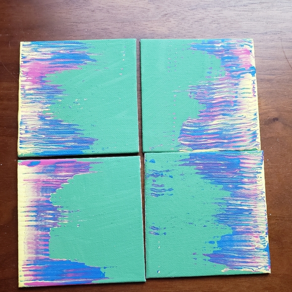 SET OF 4: In Bloom- Acrylic on Canvas Board SPRING COLORS - Picture 3 of 5